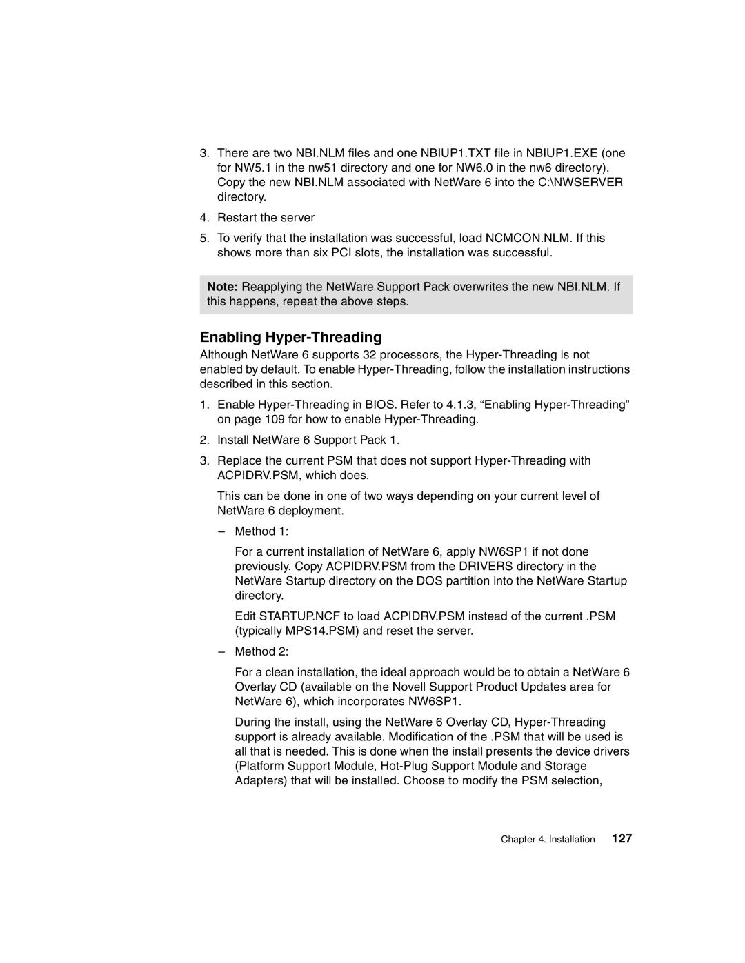 IBM 440 manual Enabling Hyper-Threading 