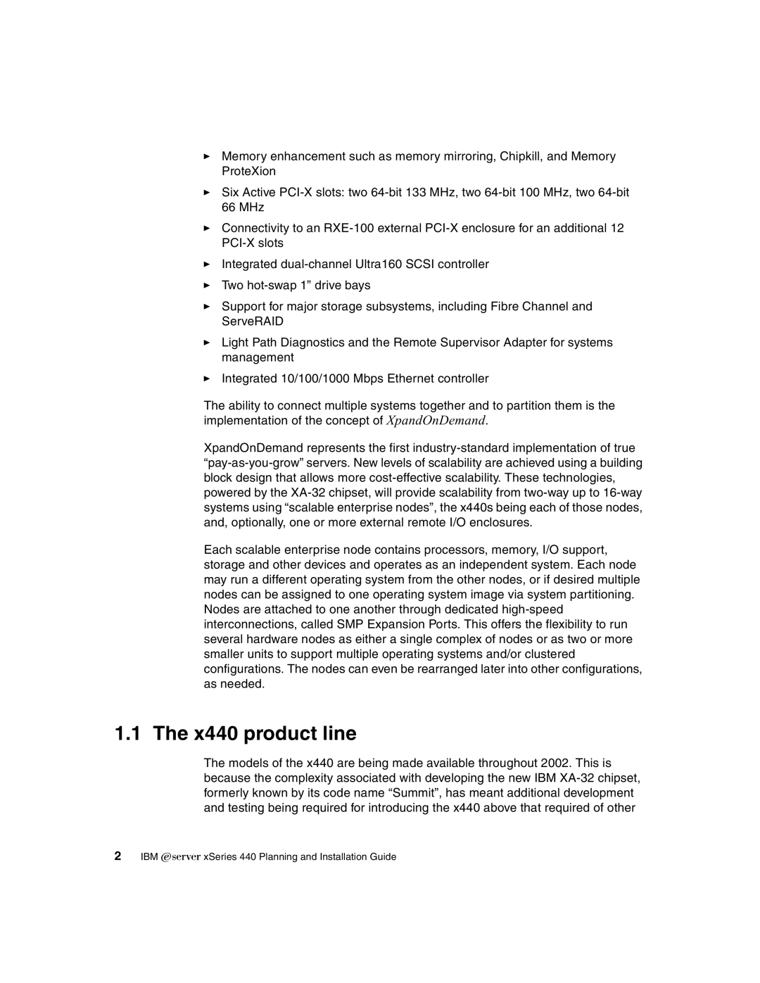 IBM manual X440 product line 