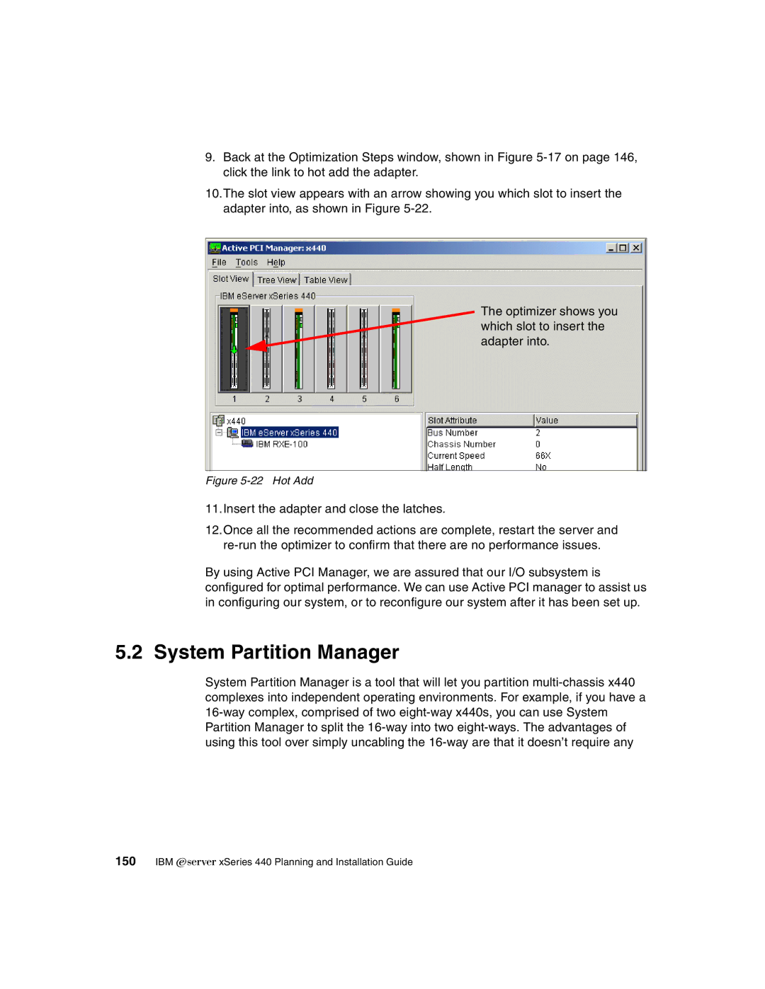 IBM 440 manual System Partition Manager, Hot Add 