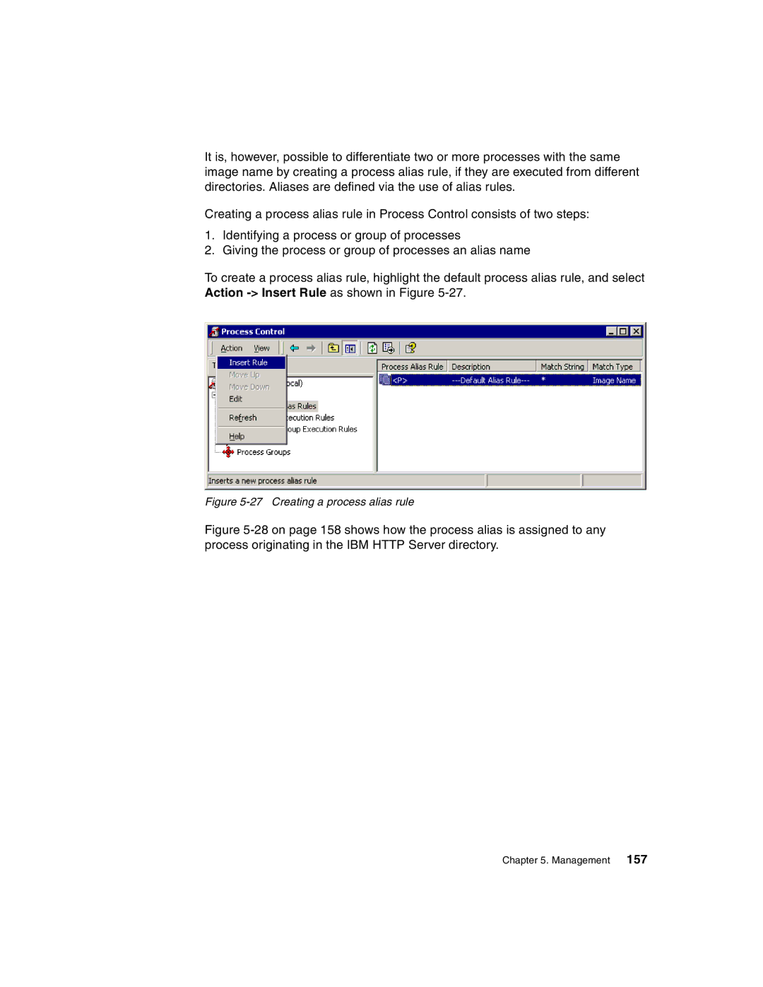 IBM 440 manual Creating a process alias rule 