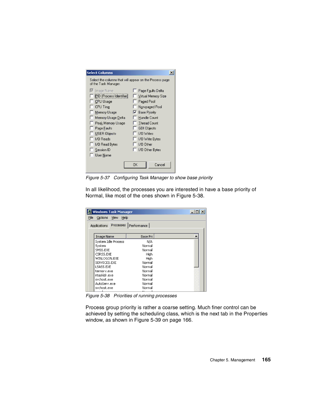 IBM 440 manual Configuring Task Manager to show base priority 