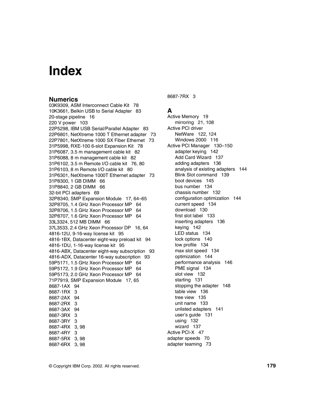 IBM 440 manual Numerics, 179 