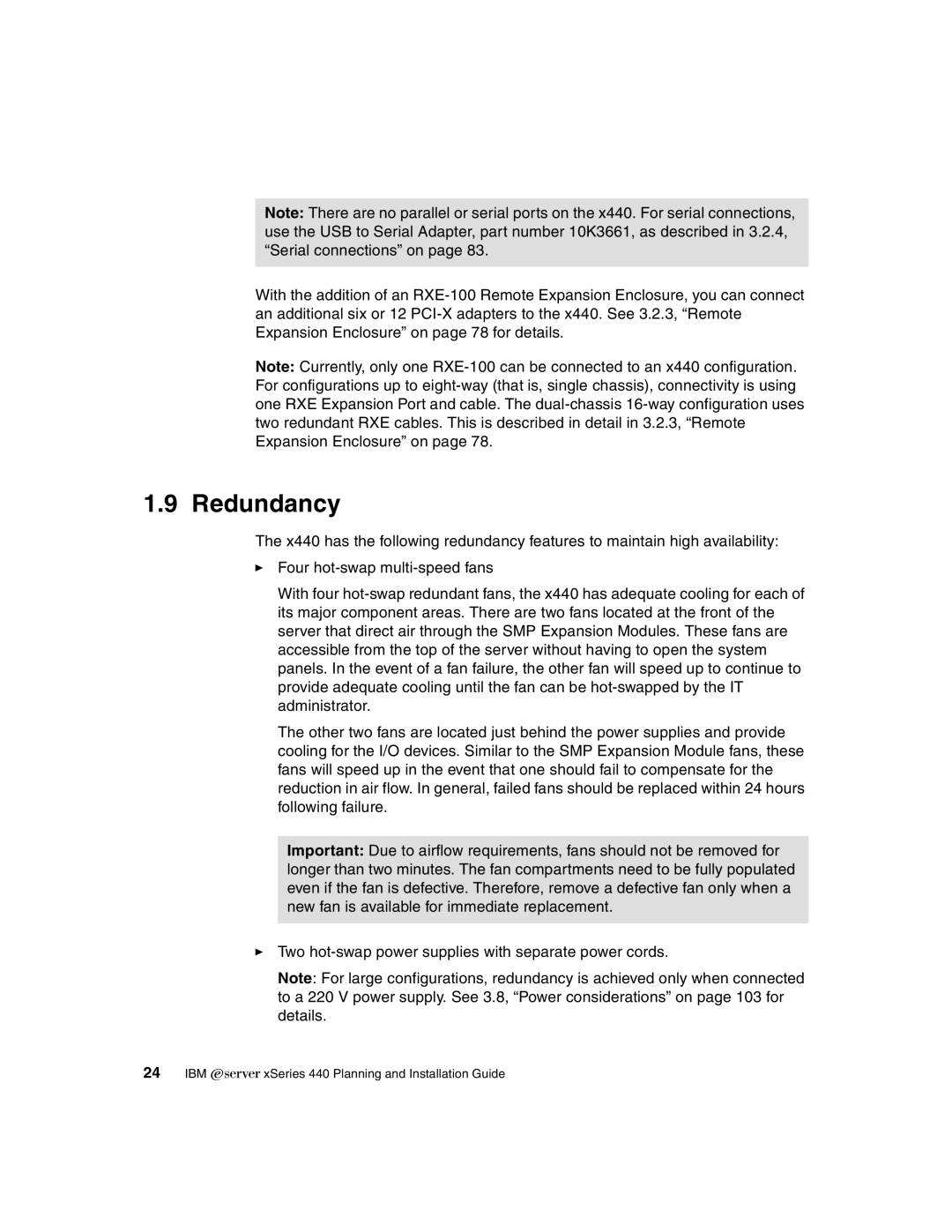 IBM 440 manual Redundancy 