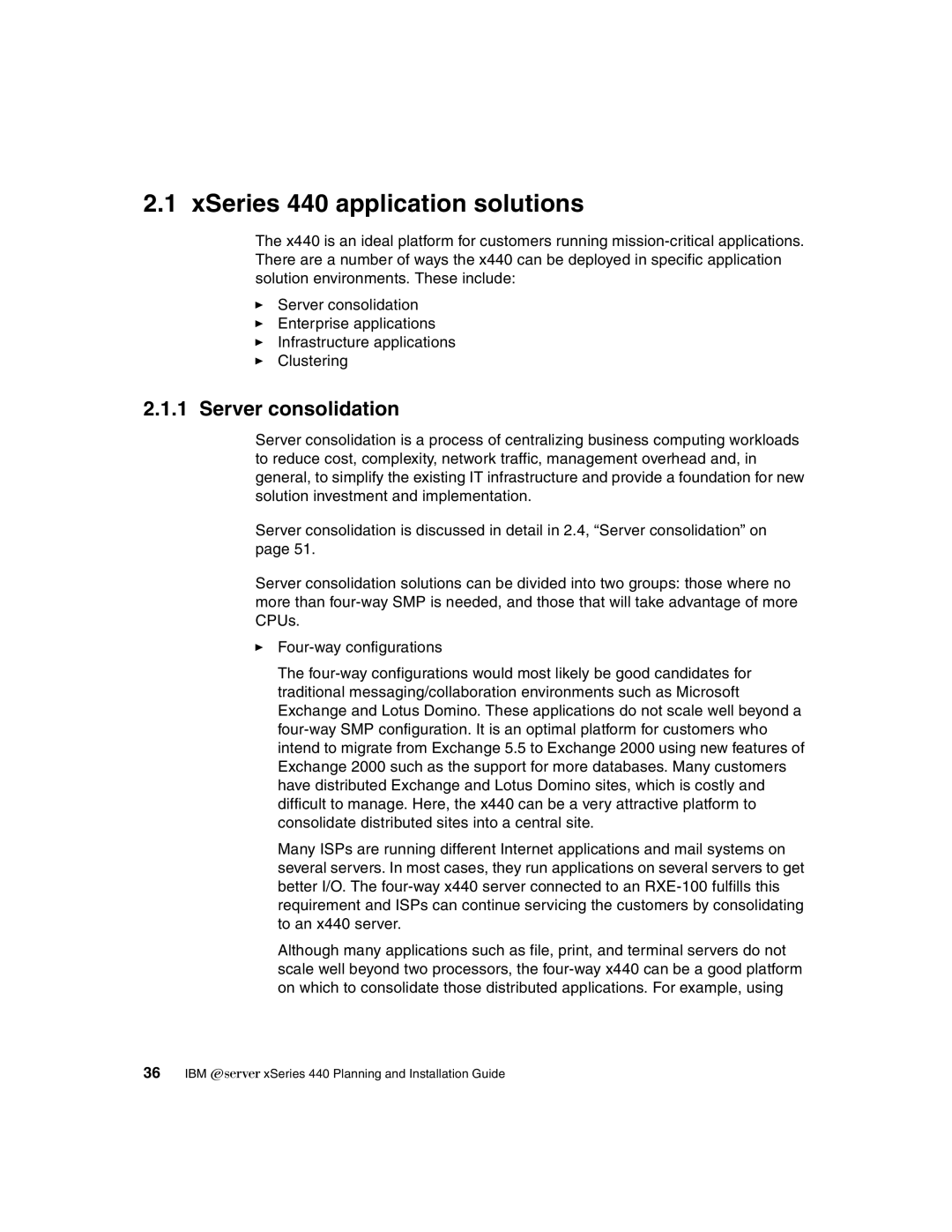 IBM manual XSeries 440 application solutions, Server consolidation 