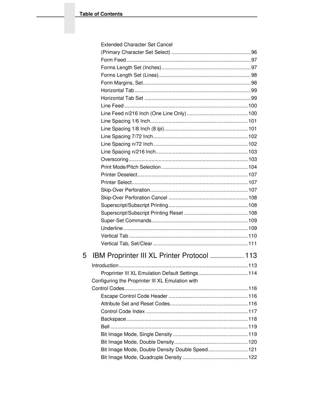 IBM 4400 manual IBM Proprinter III XL Printer Protocol 