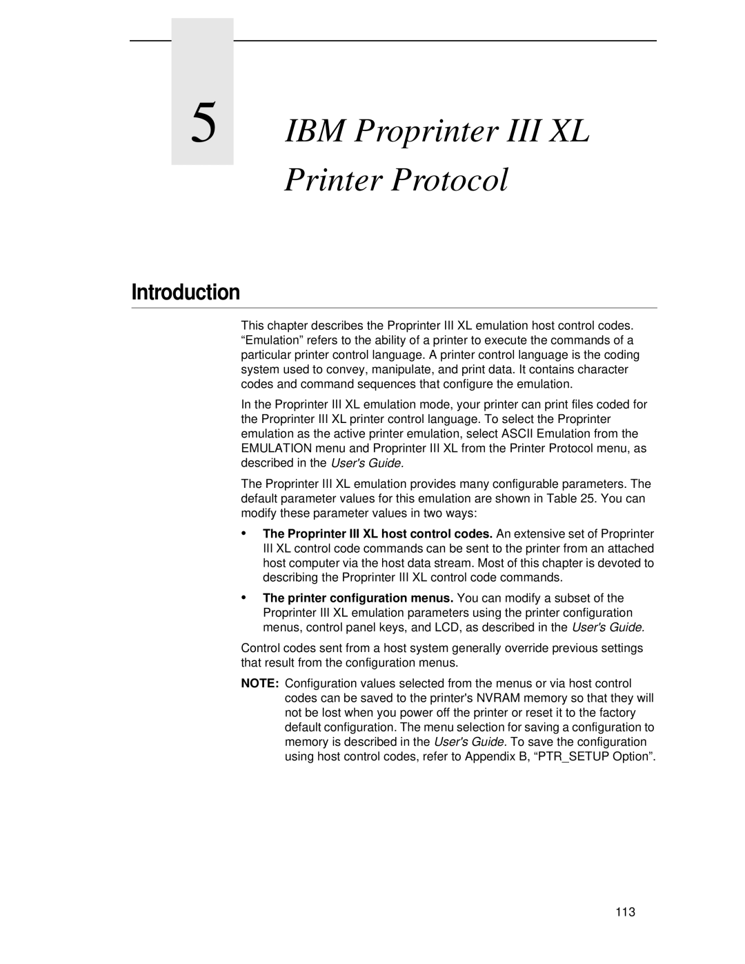 IBM 4400 manual IBM Proprinter III XL Printer Protocol 