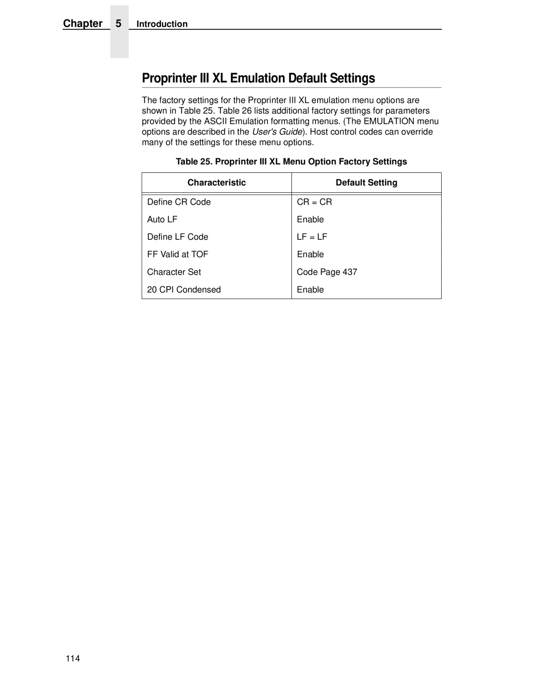 IBM 4400 manual Proprinter III XL Emulation Default Settings, Introduction 