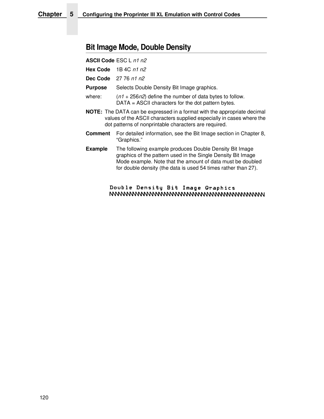 IBM 4400 manual Bit Image Mode, Double Density 