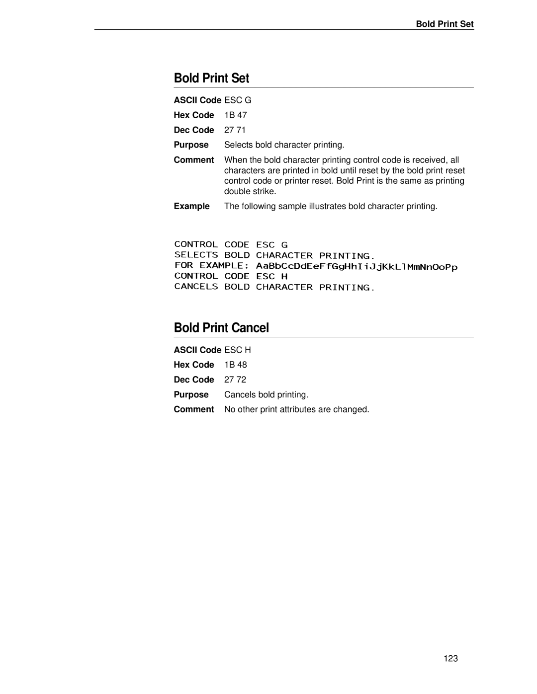 IBM 4400 manual Bold Print Cancel, Bold Print Set 