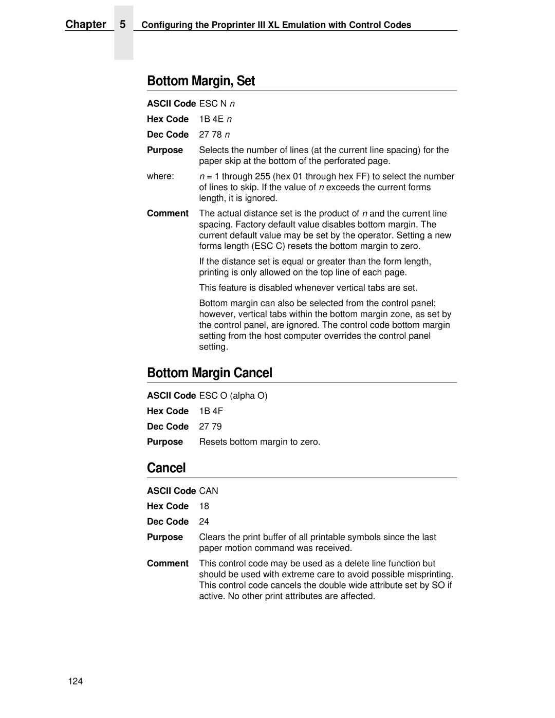 IBM 4400 manual Bottom Margin, Set, Bottom Margin Cancel 