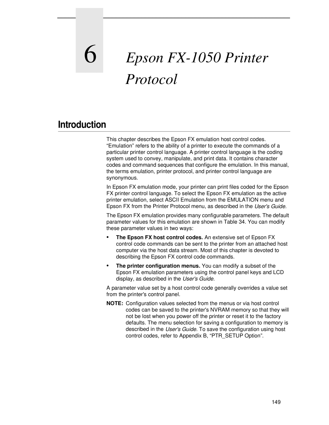 IBM 4400 manual Epson FX-1050 Printer Protocol 