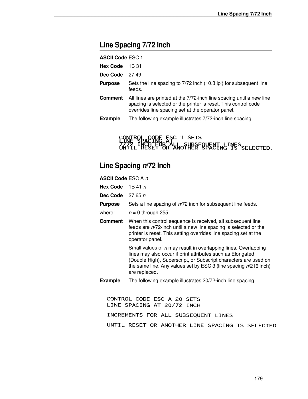 IBM 4400 manual Line Spacing 7/72 Inch 