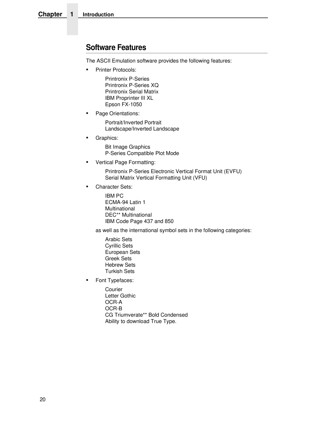 IBM 4400 manual Software Features, Ibm Pc, Ocr-A Ocr-B 