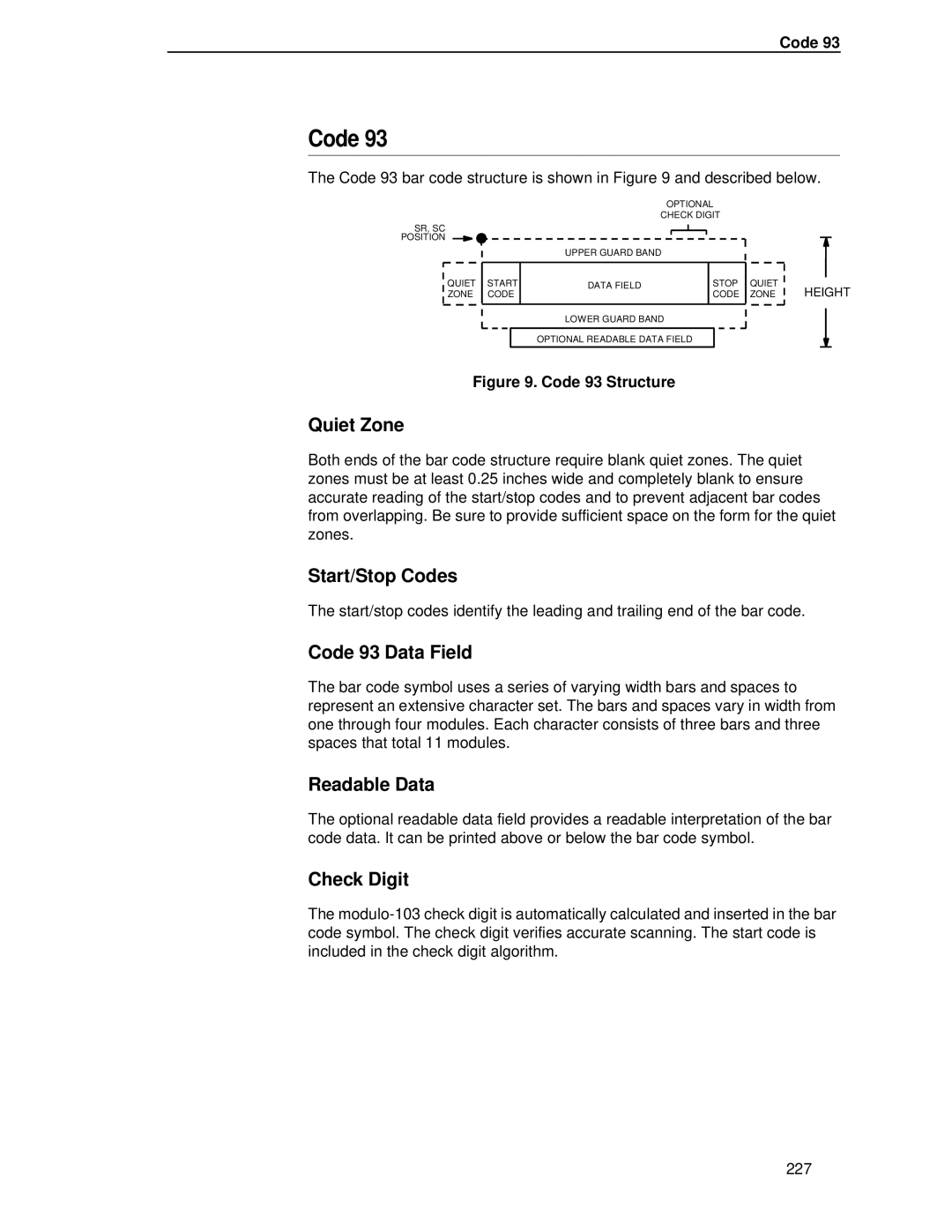 IBM 4400 manual Code 93 Data Field 