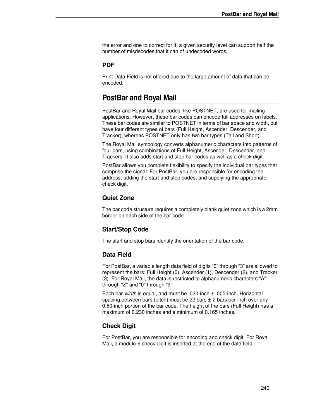 IBM 4400 manual PostBar and Royal Mail 