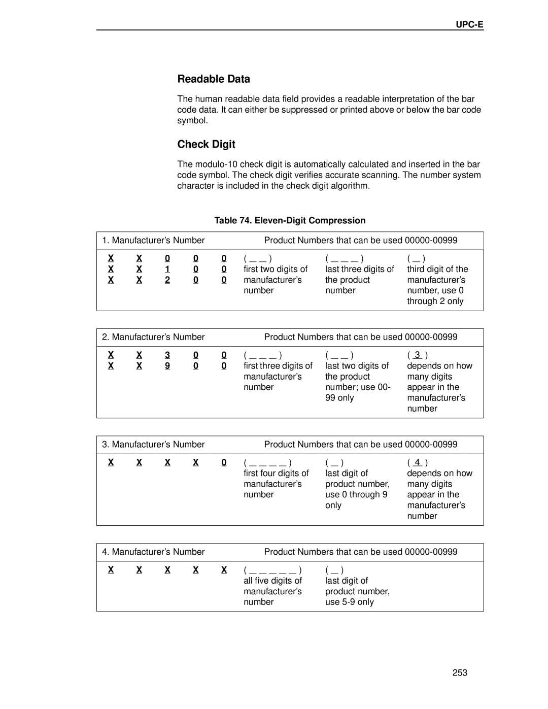 IBM 4400 manual Eleven-Digit Compression 