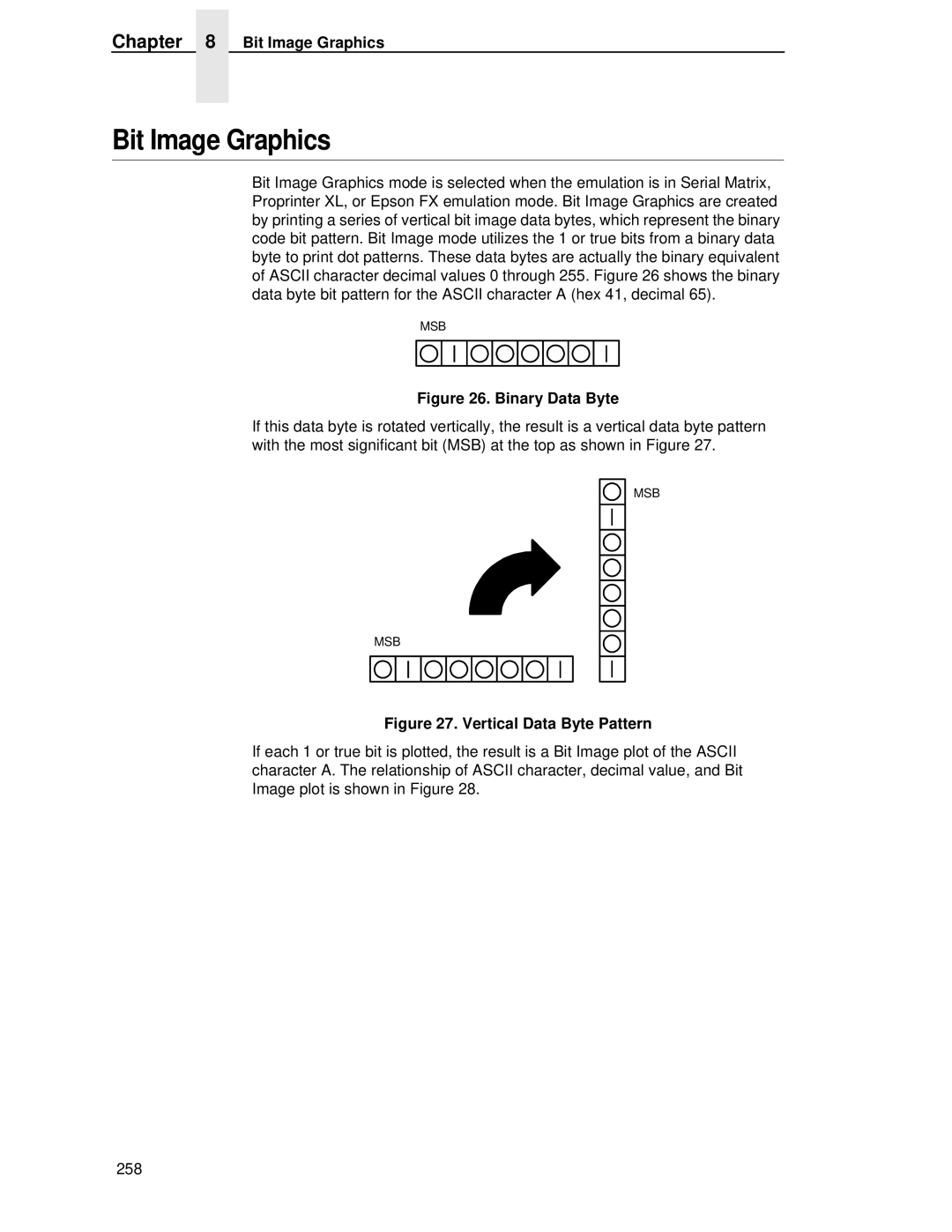 IBM 4400 manual Binary Data Byte, Vertical Data Byte Pattern 