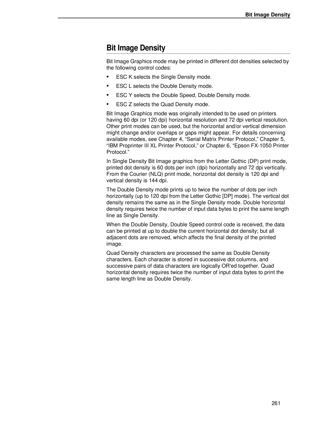 IBM 4400 manual Bit Image Density 