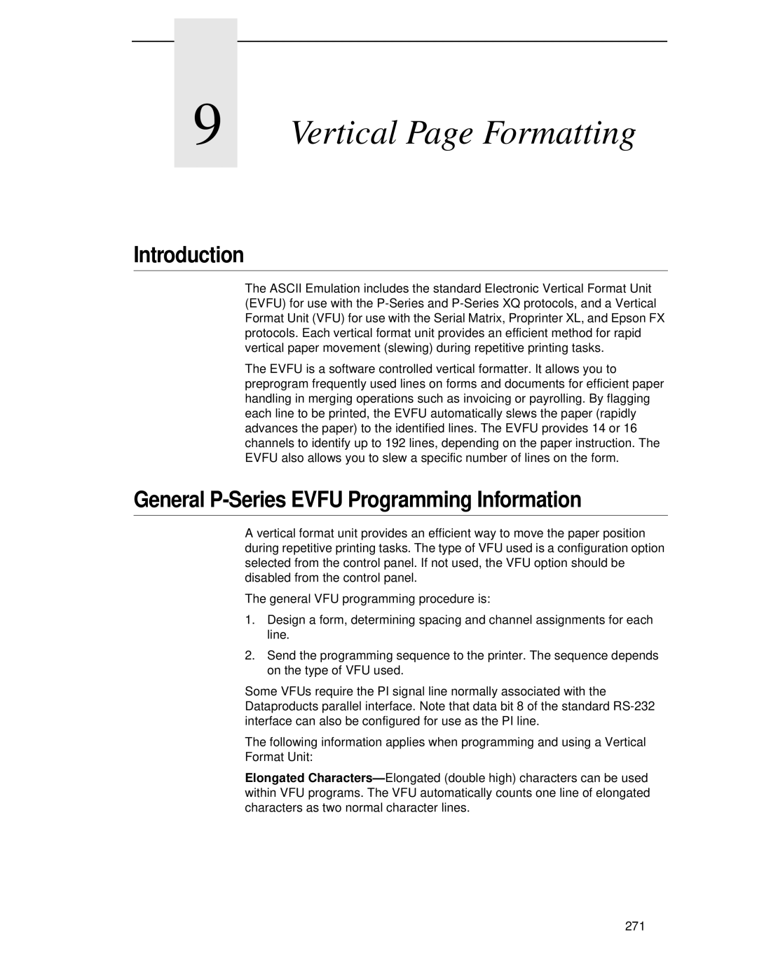 IBM 4400 manual Vertical Page Formatting 