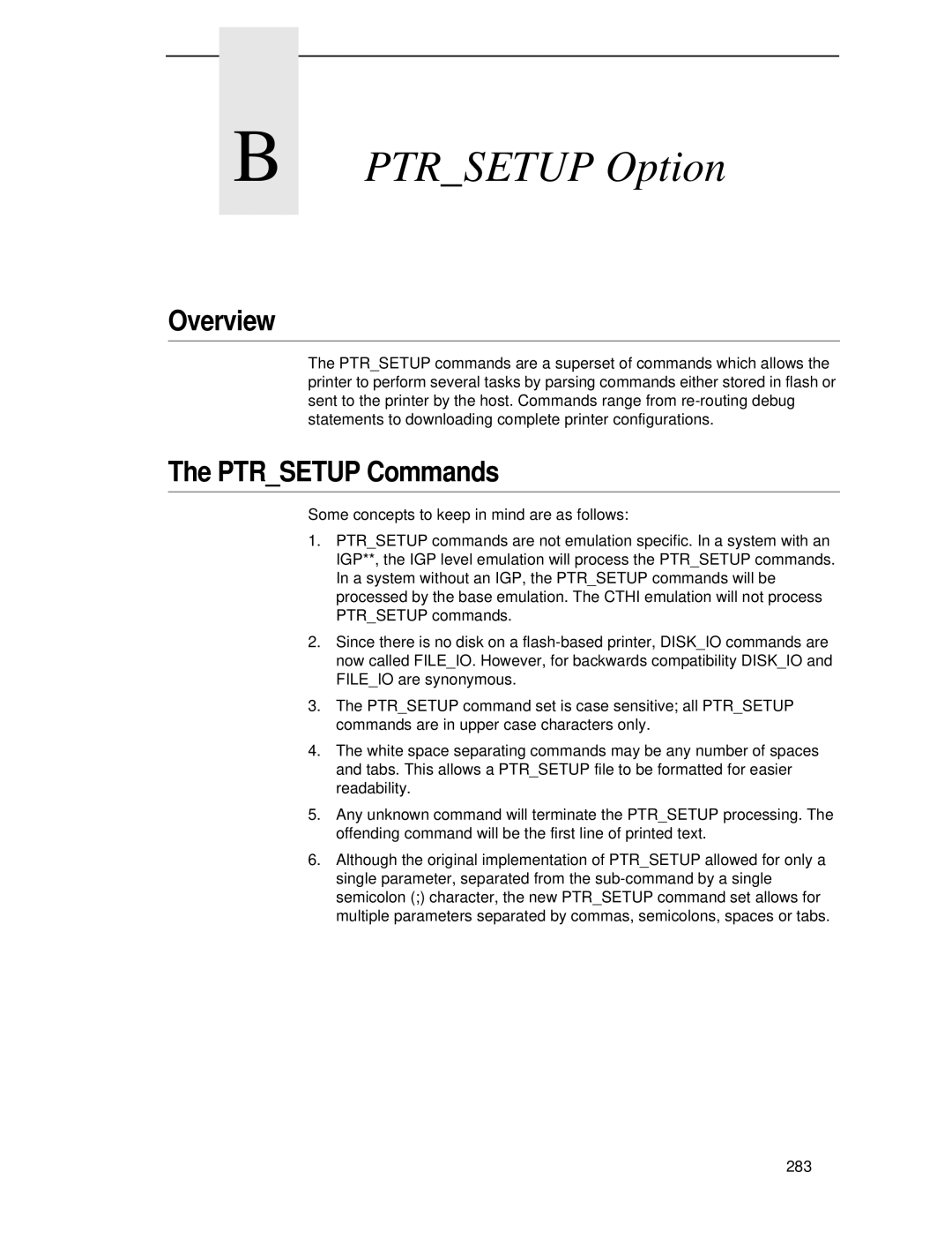 IBM 4400 manual Ptrsetup Option 