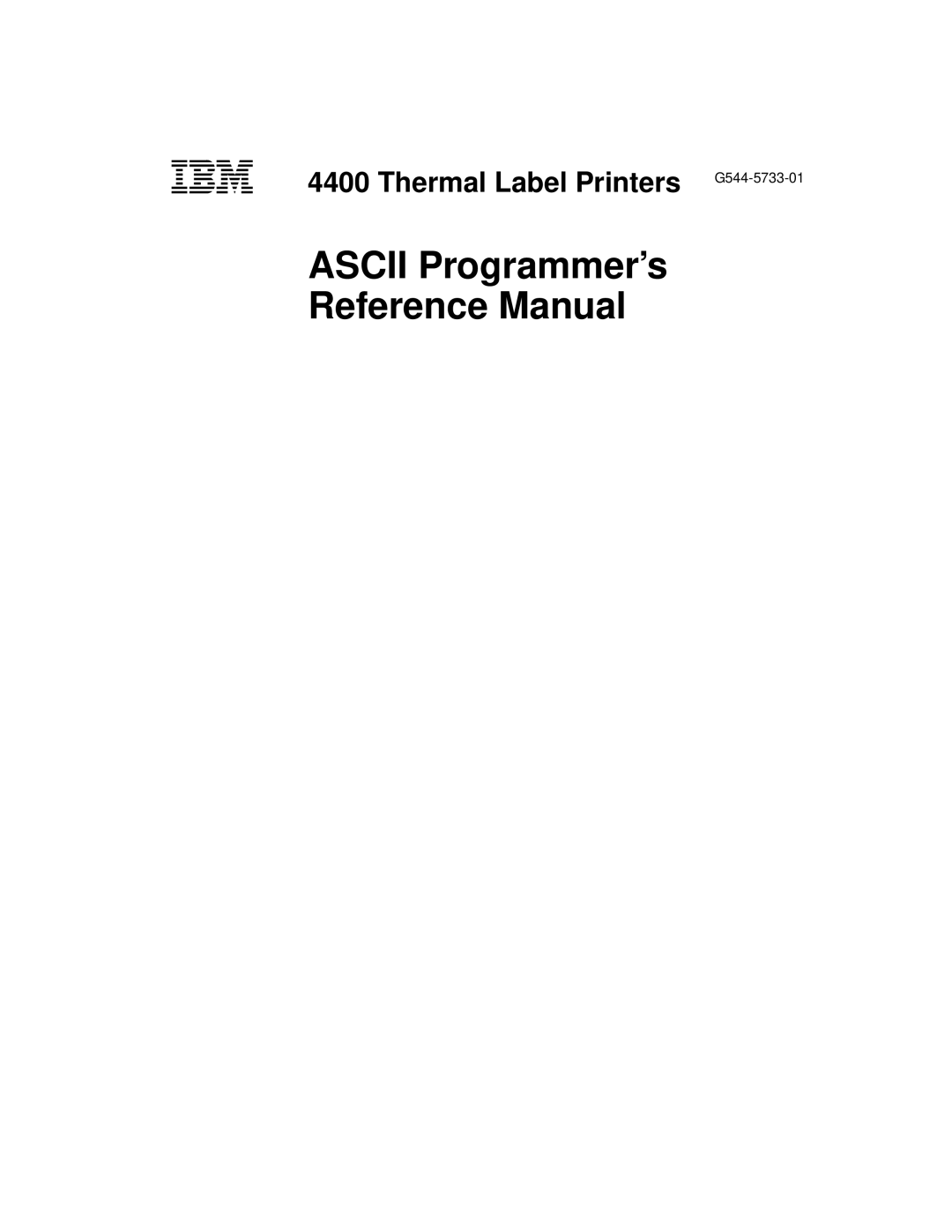 IBM 4400 manual Thermal Label Printers 