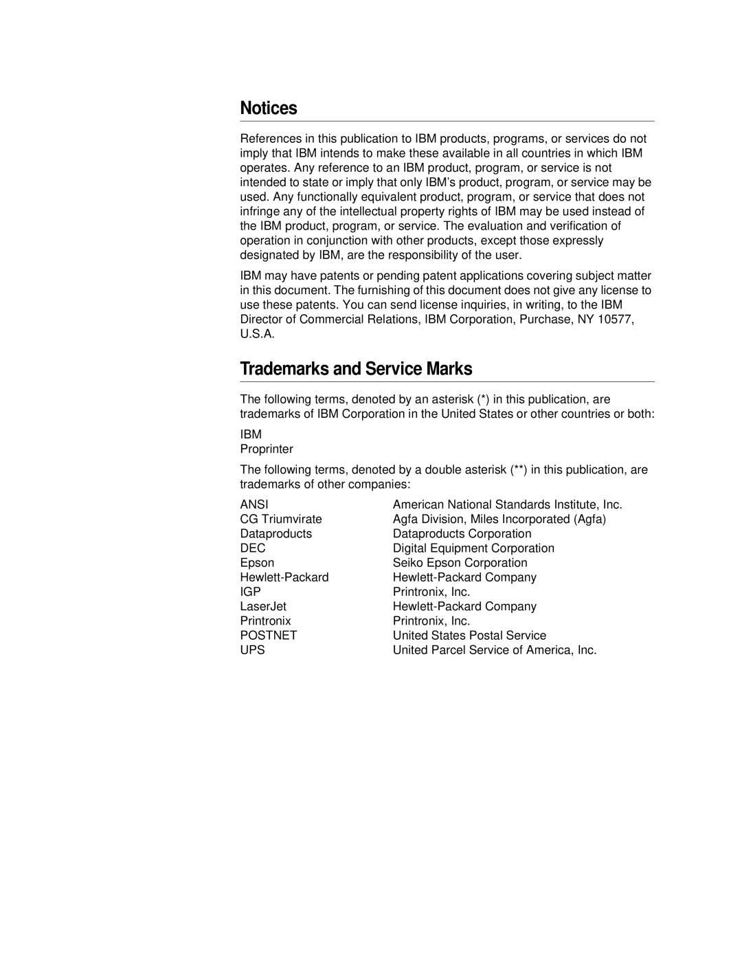 IBM 4400 manual Trademarks and Service Marks 