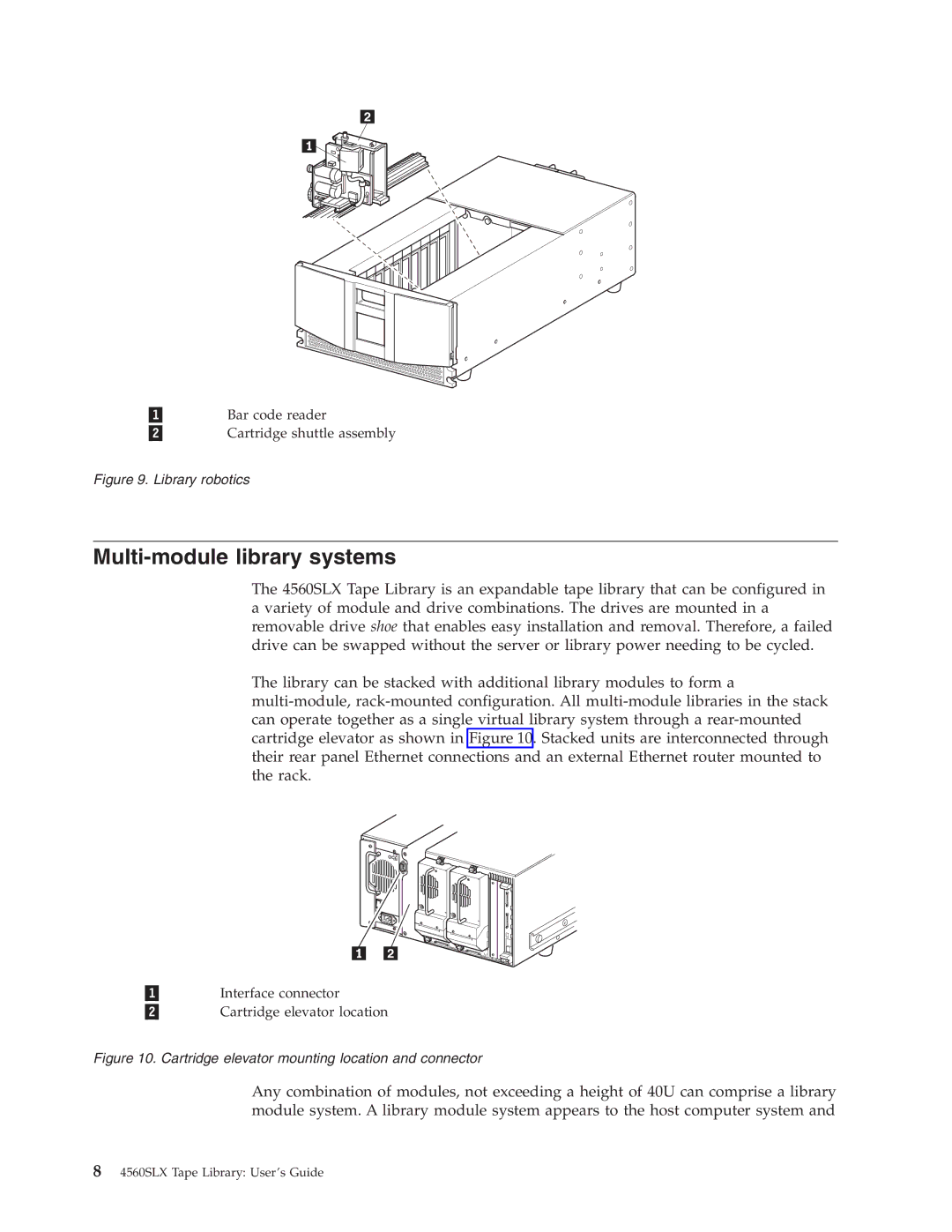 IBM 4560SLX warranty Multi-module library systems, Library robotics 