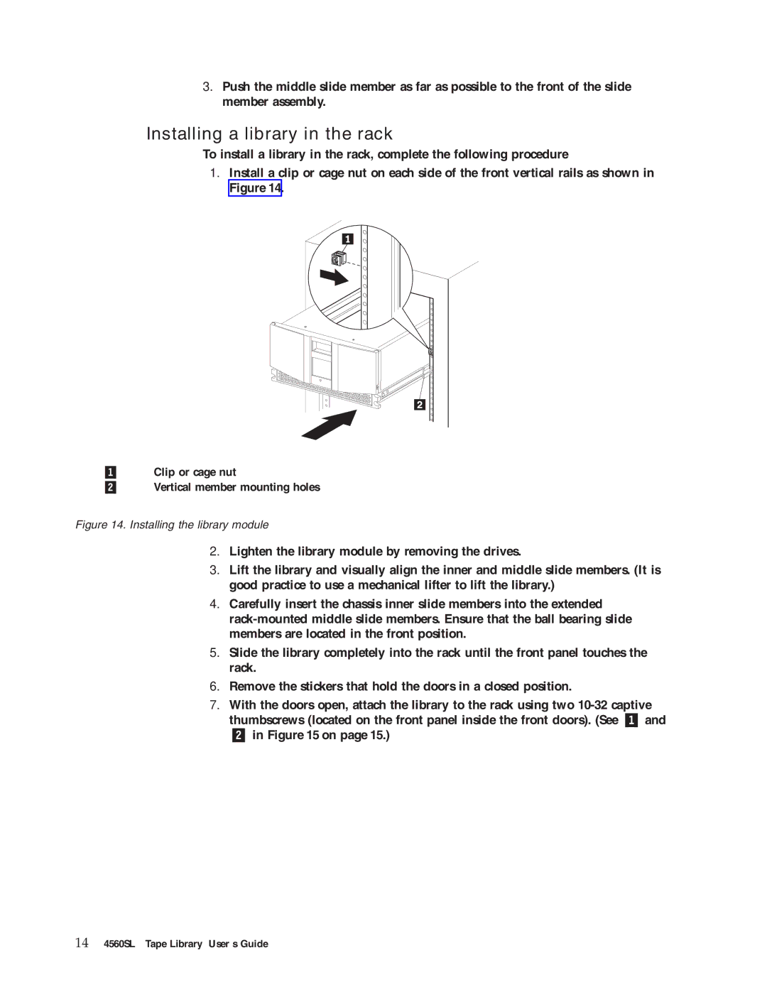 IBM 4560SLX warranty Installing a library in the rack, Installing the library module 