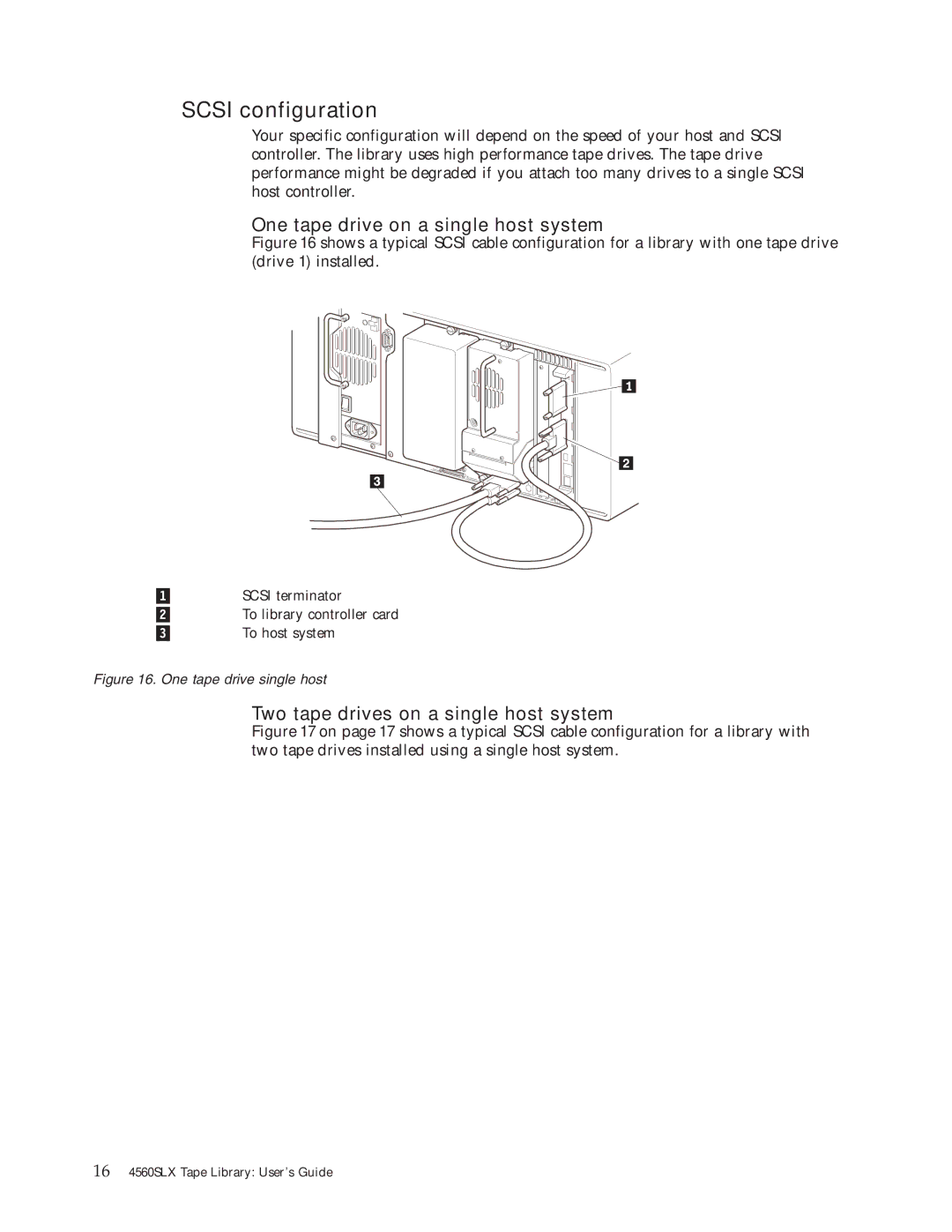 IBM 4560SLX warranty Scsi configuration, Two tape drives on a single host system 