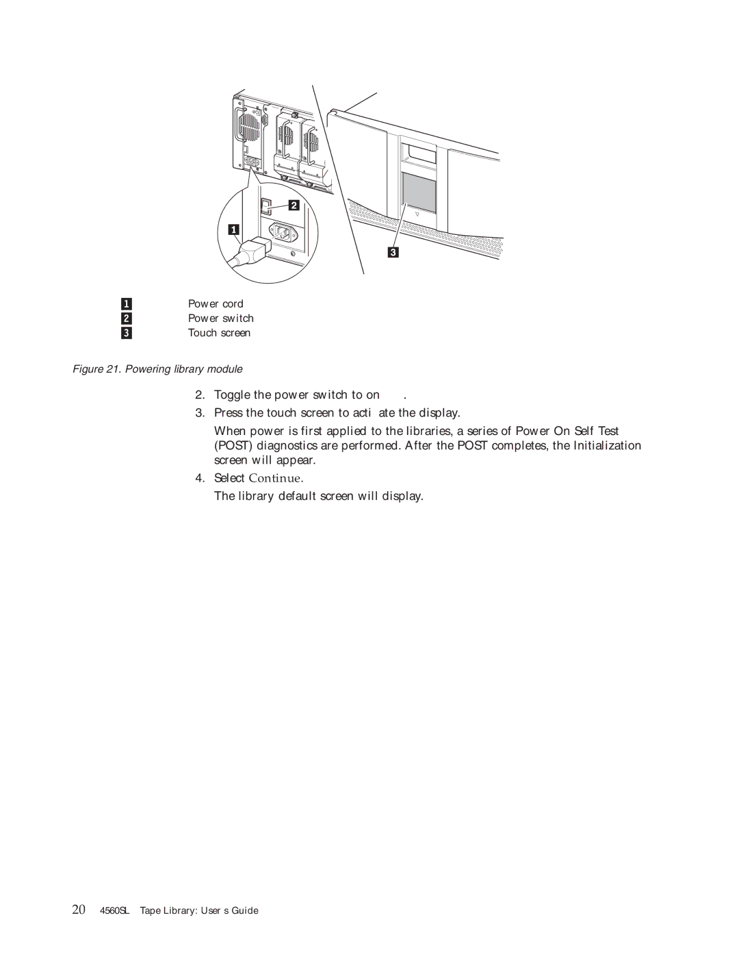 IBM 4560SLX warranty Powering library module 