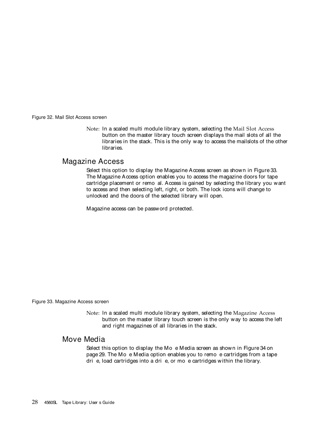 IBM 4560SLX warranty Magazine Access, Move Media 