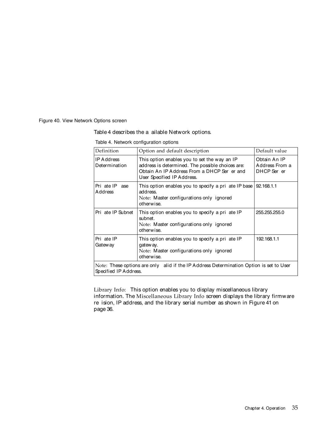 IBM 4560SLX warranty Describes the available Network options 