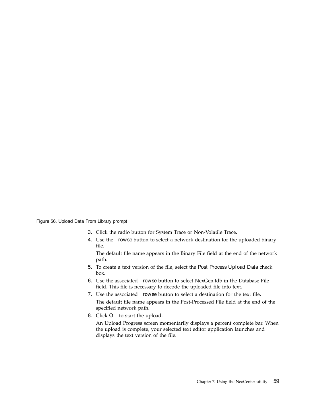 IBM 4560SLX warranty Upload Data From Library prompt 