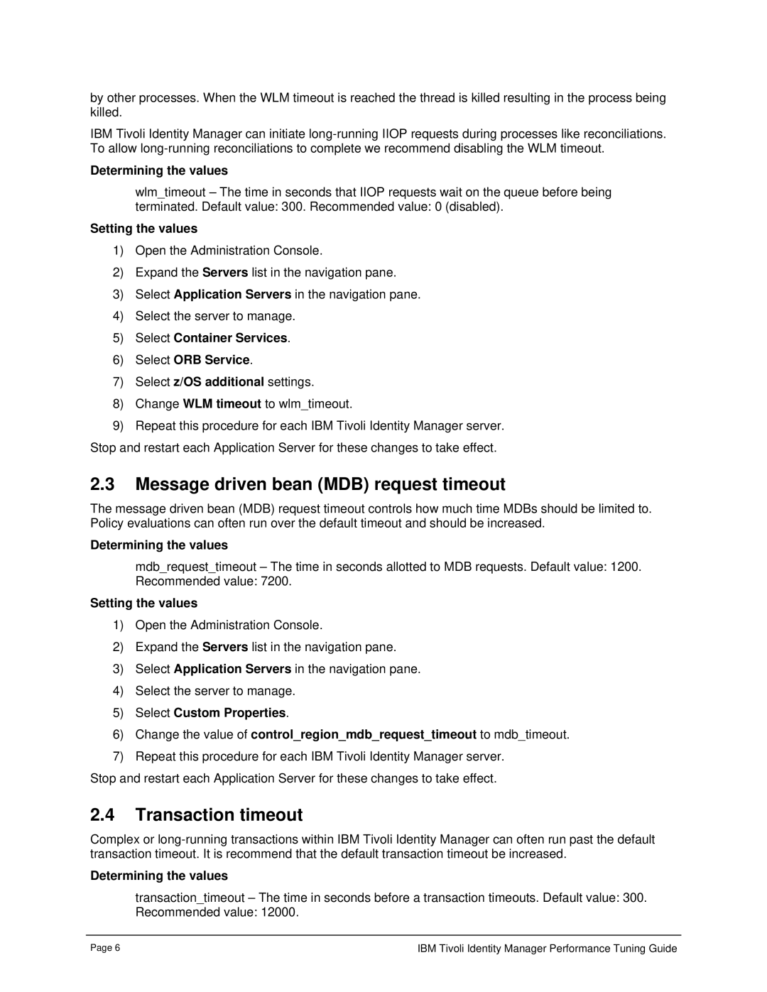 IBM 4.6 manual Message driven bean MDB request timeout, Transaction timeout, Select Container Services Select ORB Service 