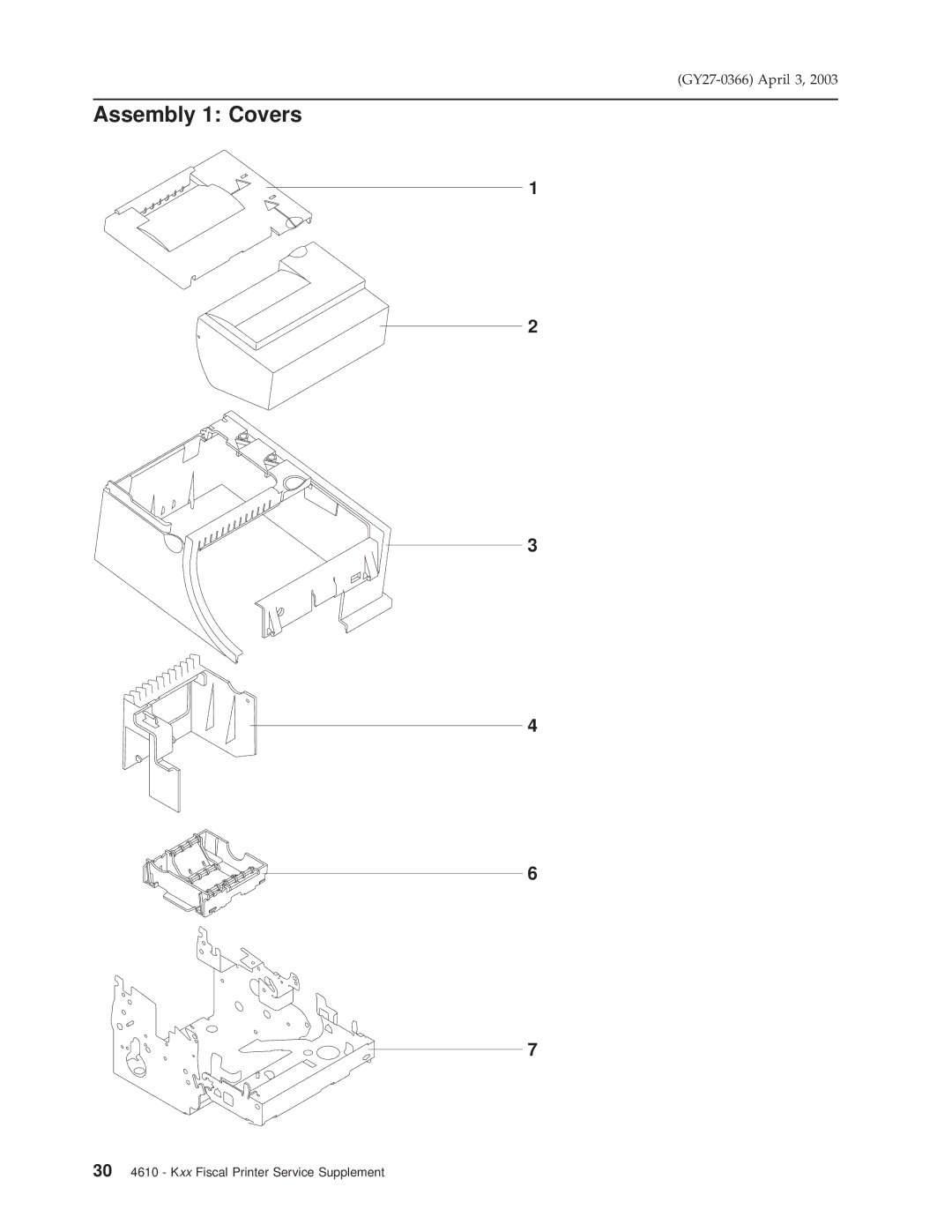 IBM 4610 manual Assembly 1 Covers 