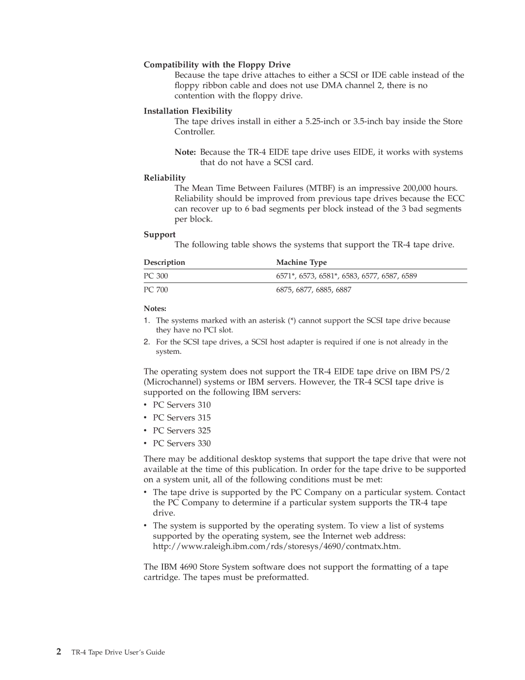 IBM 4690 manual Compatibility with the Floppy Drive, Description Machine Type 