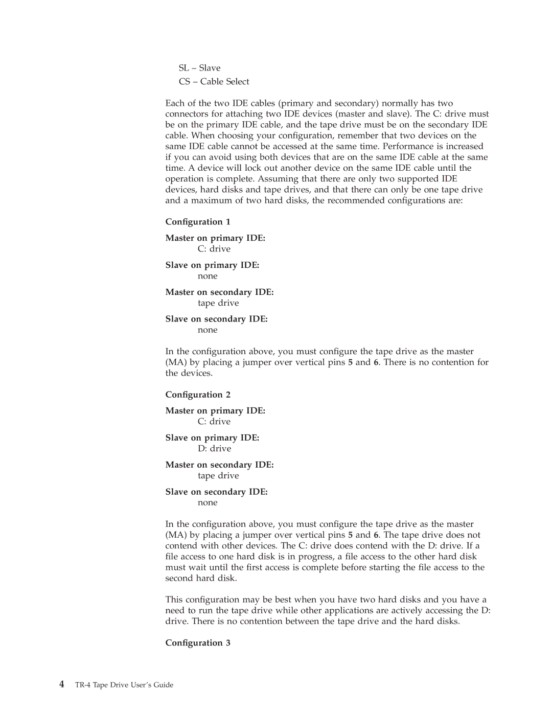 IBM 4690 manual Conguration Master on primary IDE 