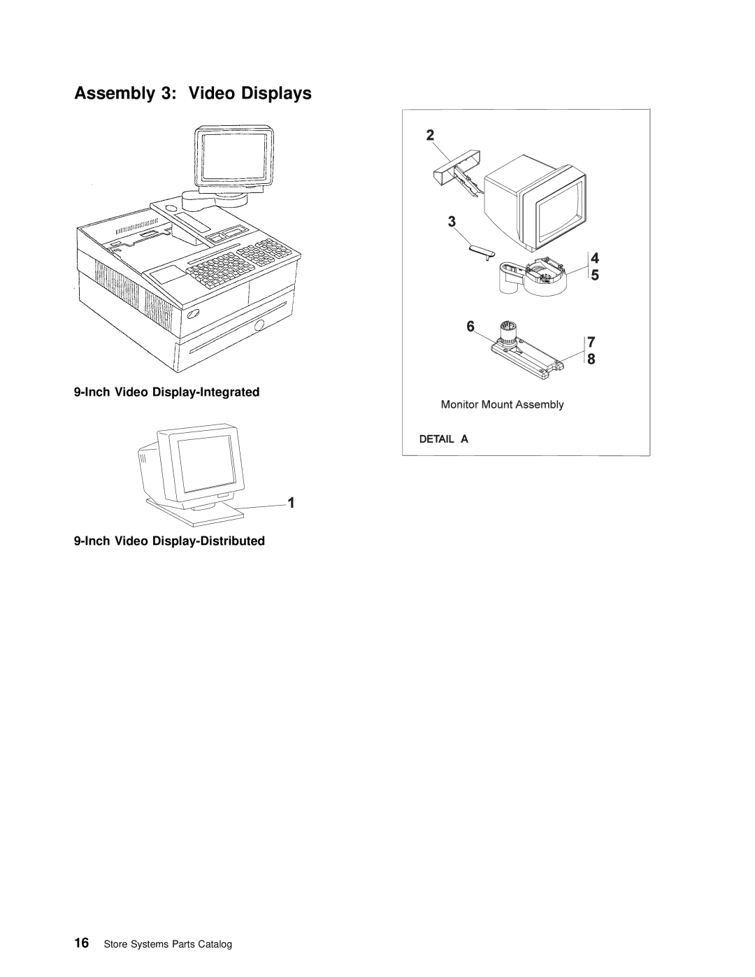 IBM 4693 DBCS FAMILY, 4694 DBCS FAMILY manual Assembly 3 Video Displays 