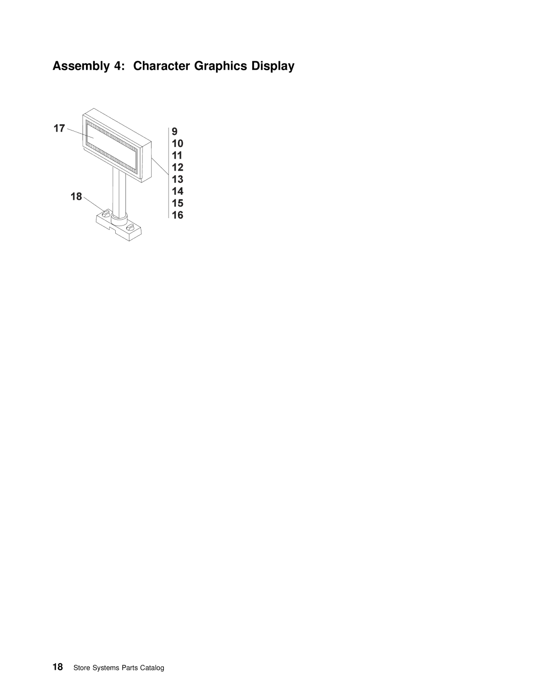 IBM 4693 DBCS FAMILY, 4694 DBCS FAMILY manual Assembly 4 Character Graphics Display 