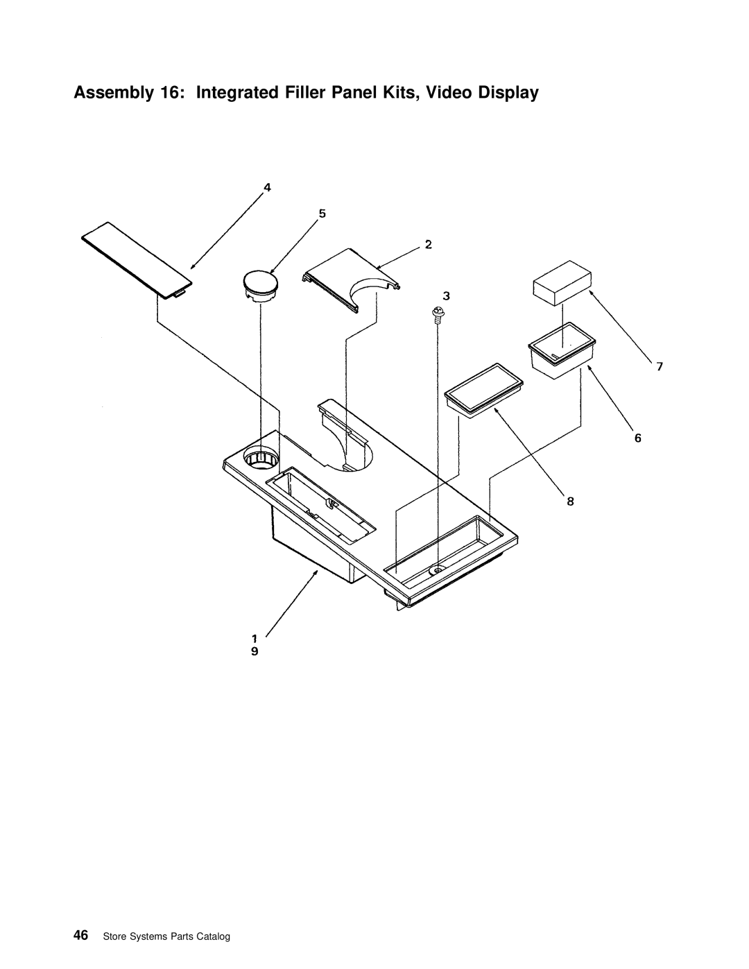 IBM 4693 DBCS FAMILY, 4694 DBCS FAMILY manual Assembly 16 Integrated Filler Panel Kits, Video Display 