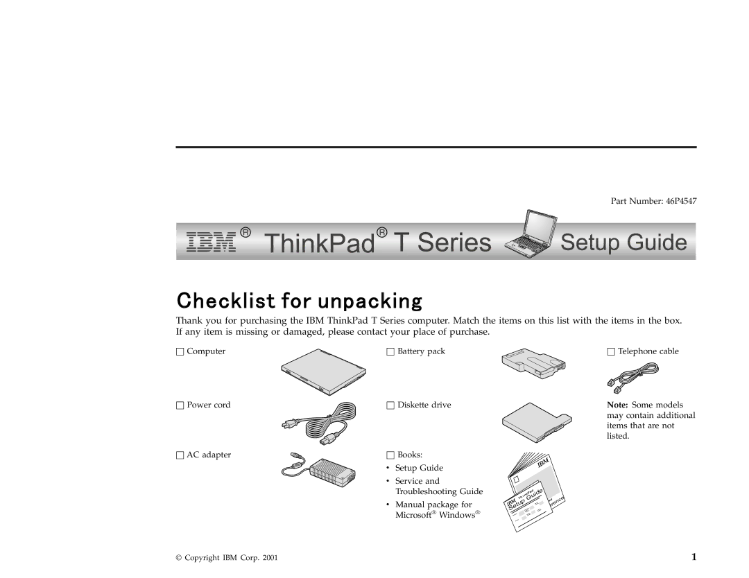 IBM setup guide Part Number 46P4547 