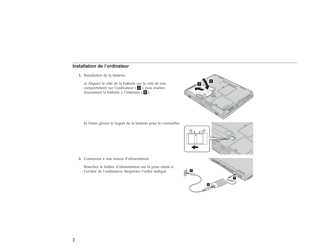 IBM 46P4548 setup guide Installation de lordinateur 