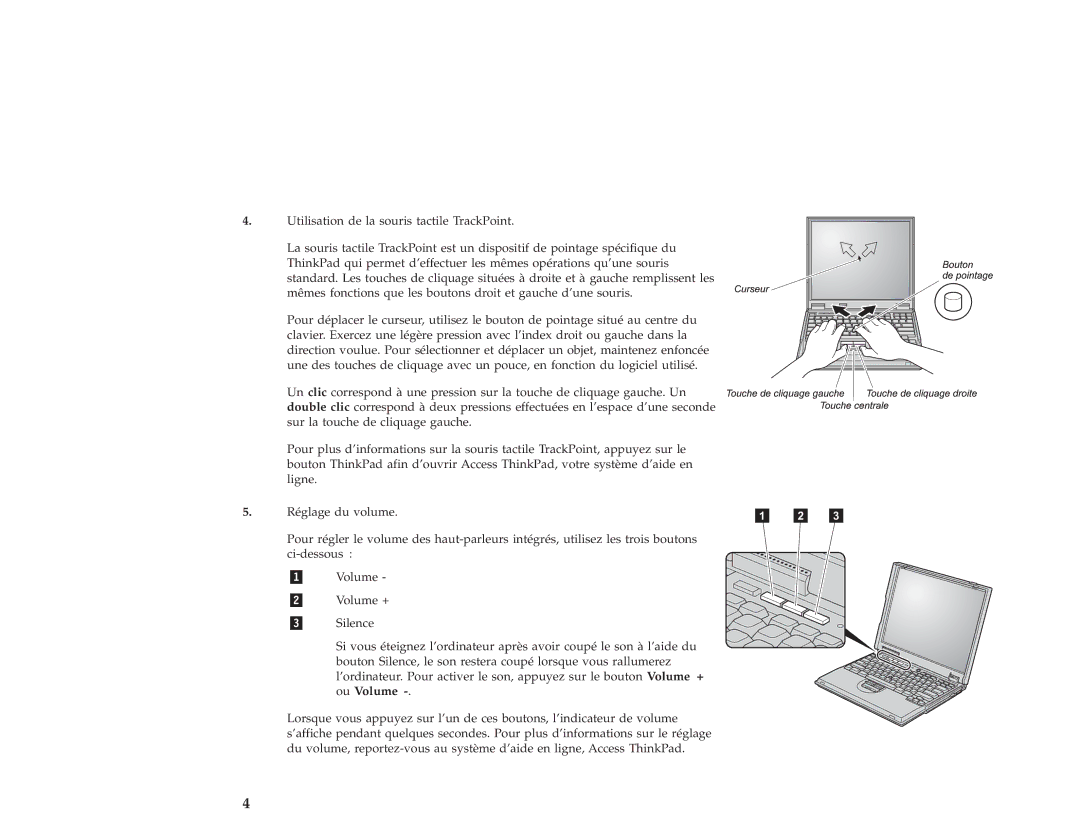 IBM 46P4548 setup guide Réglage du volume 