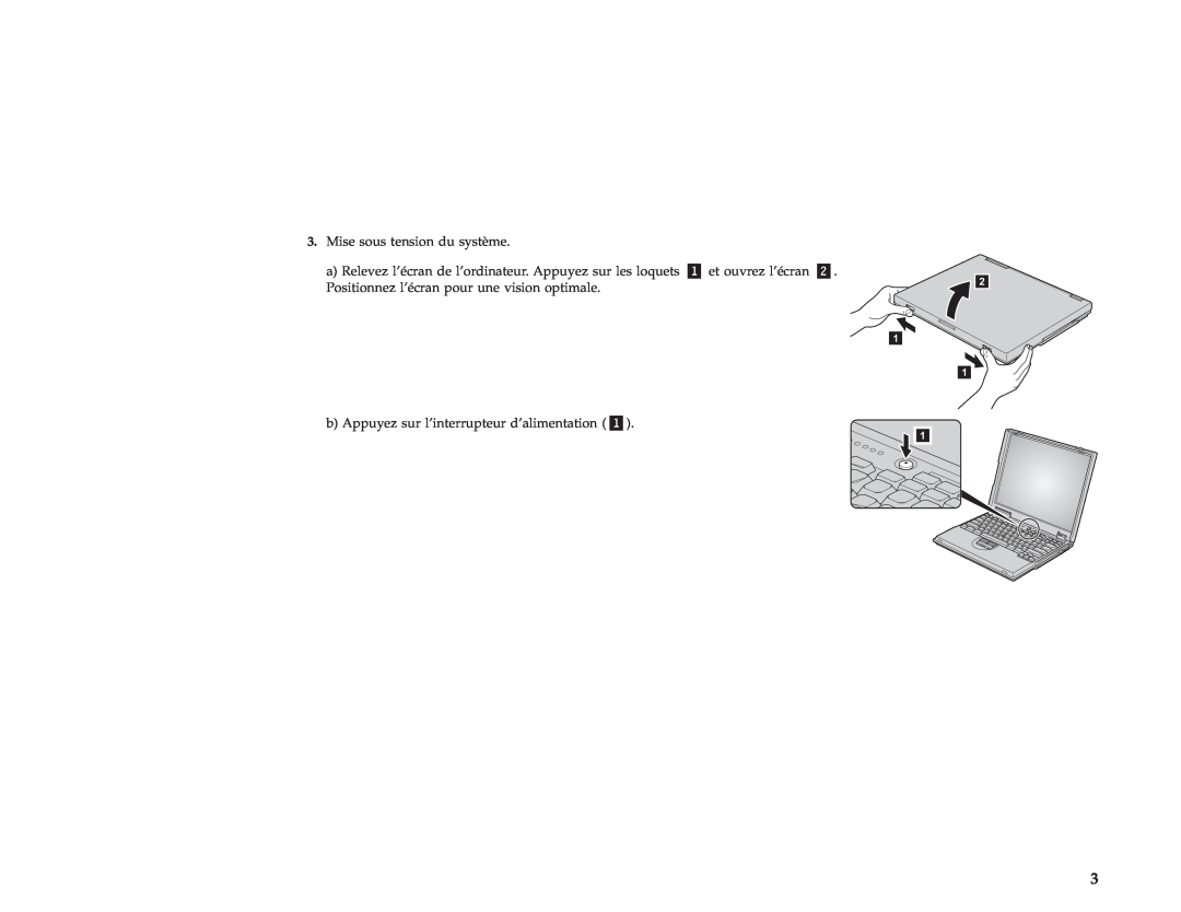 IBM 46P4548 setup guide Mise sous tension du système, b Appuyez sur linterrupteur dalimentation «1¬ 