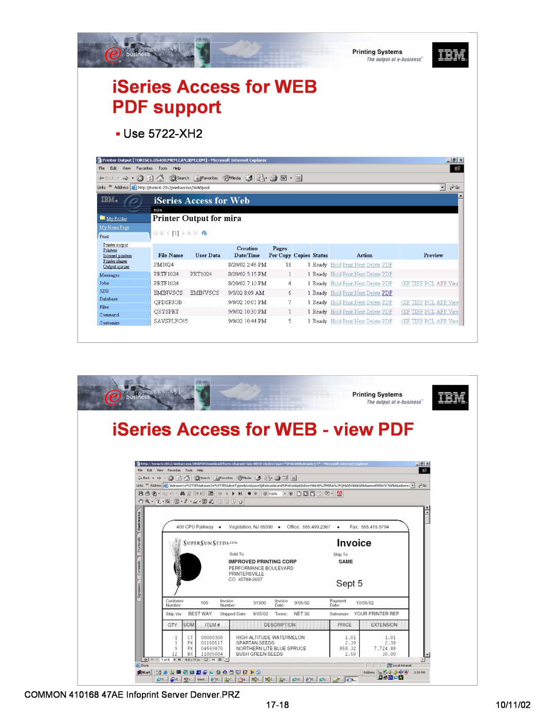 IBM 47AE - 410168 manual iSeries Access for WEB PDF support, iSeries Access for WEB - view PDF, Use 5722-XH2 