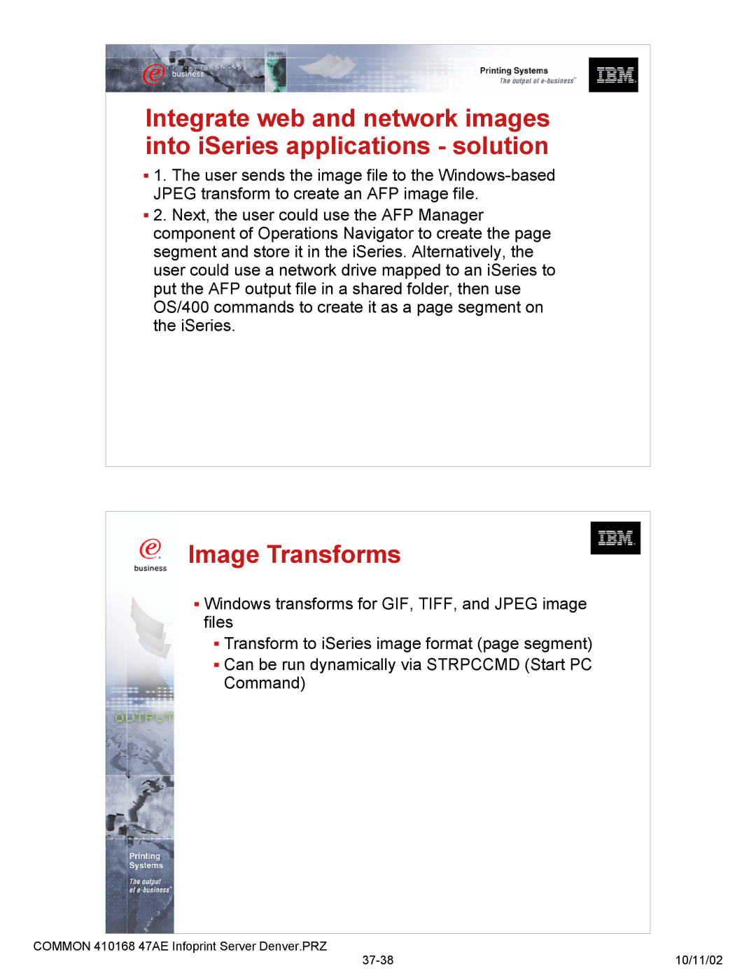 IBM 47AE - 410168 manual Image Transforms 