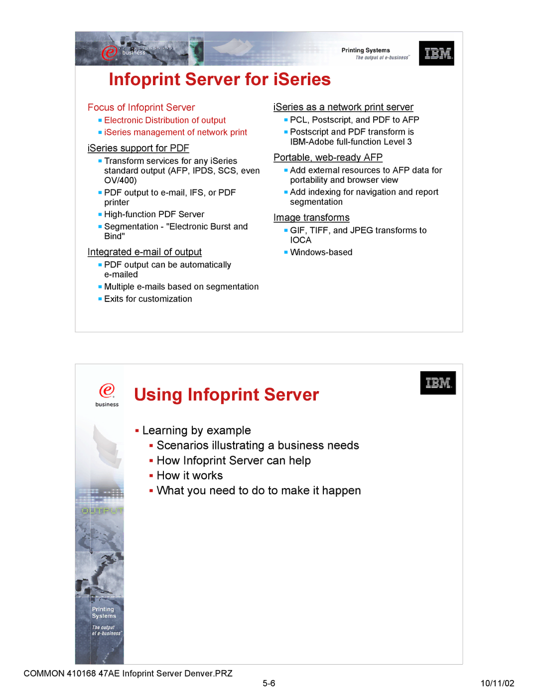 IBM 47AE - 410168 manual Using Infoprint Server, Focus of Infoprint Server 