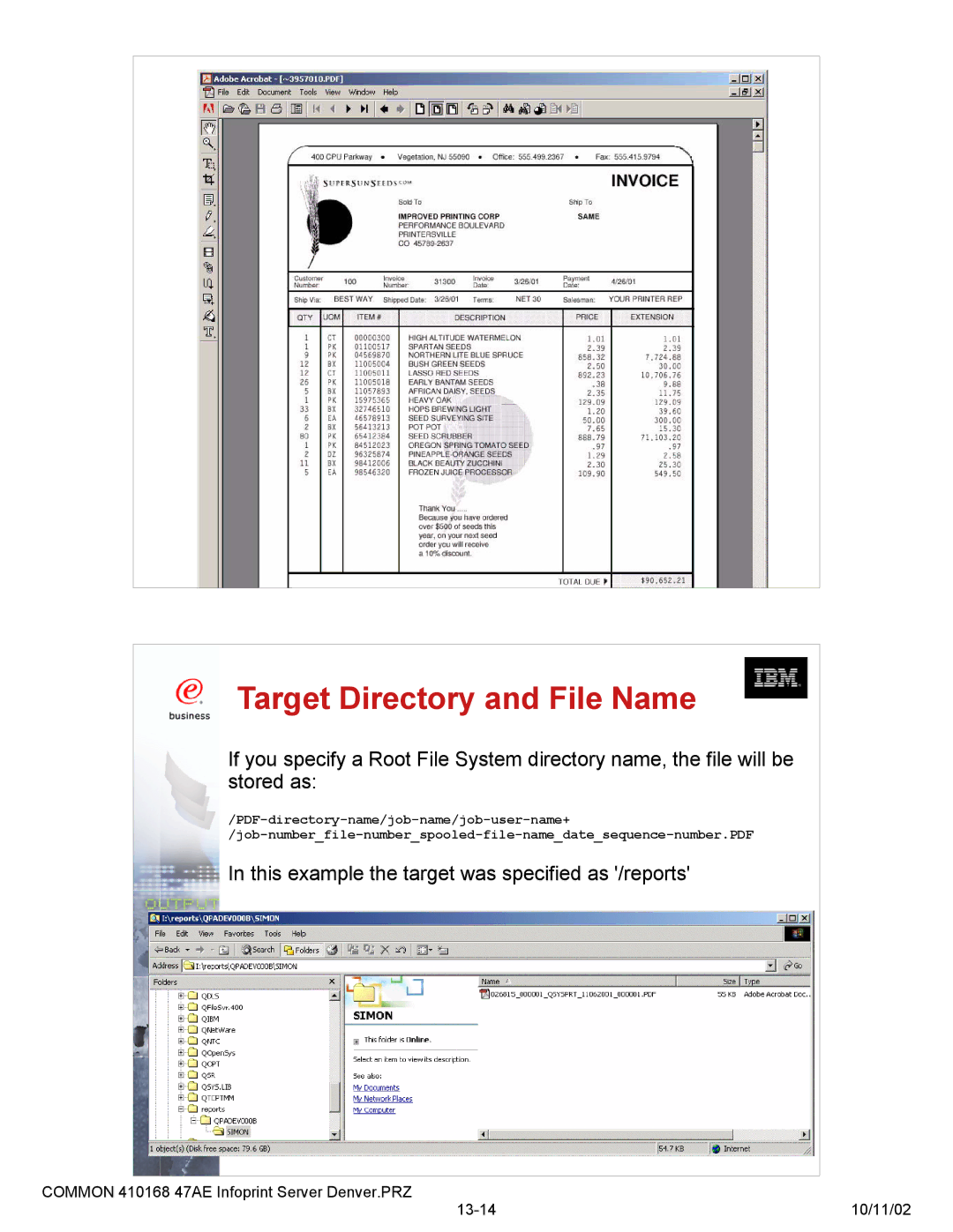 IBM 47AE - 410168 manual Target Directory and File Name 