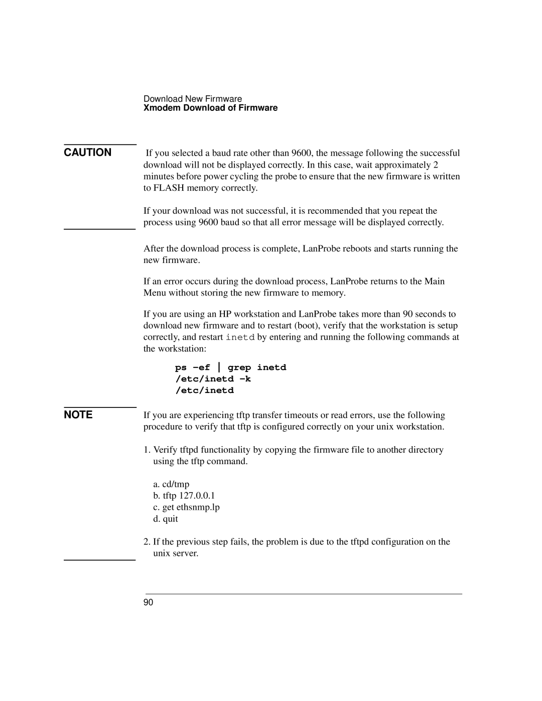 IBM 4986B LanProbe manual Ps -ef grep inetd /etc/inetd -k /etc/inetd 