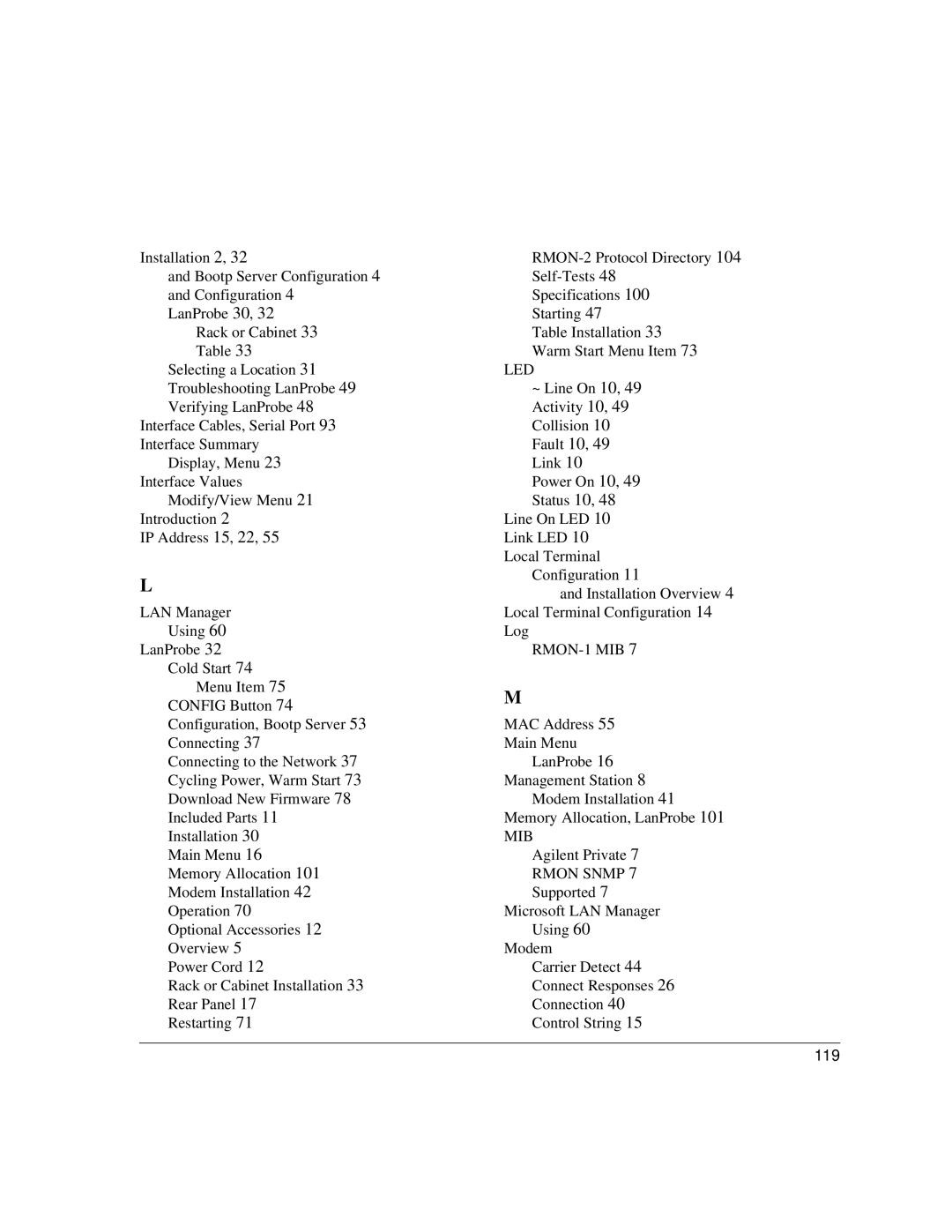 IBM 4986B LanProbe manual 119 